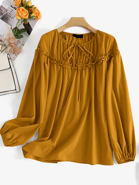 Mix Rayon Type yellow Top for women